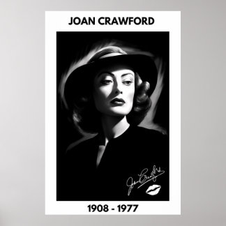Joan Crawford, black and white, noir poster
