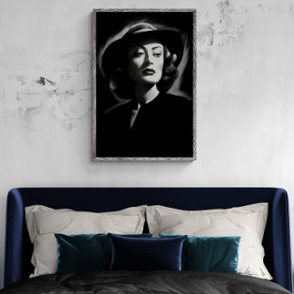 Joan Crawford noir, affiche en noir et blanc