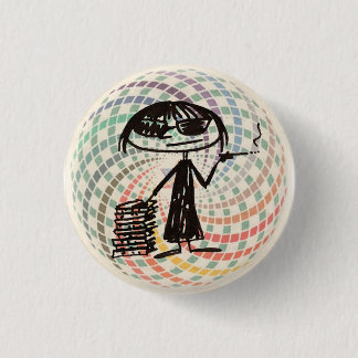 joan didion with sacred geometry 1 inch round button