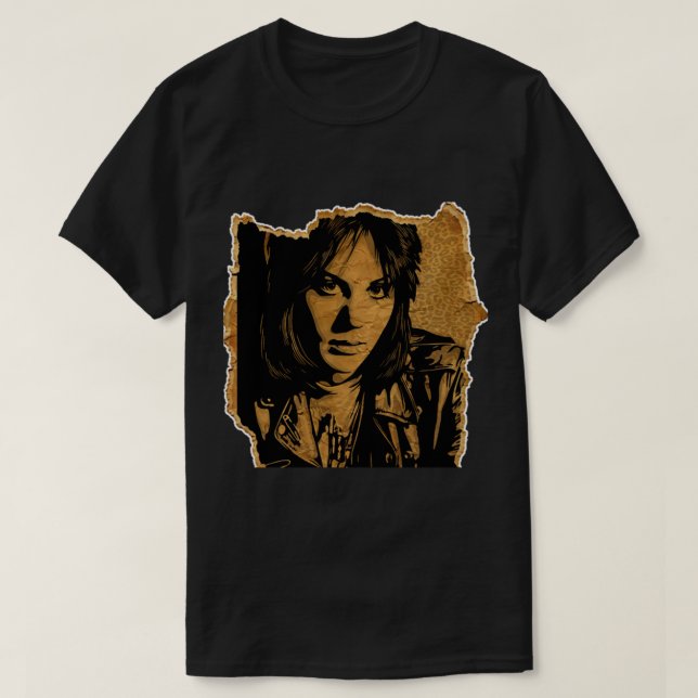 Joan Jett Vintage Paper Joan Jett   T-Shirt (Design Front)