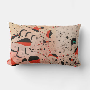 joan miro paintings art, abstract art lumbar pillow
