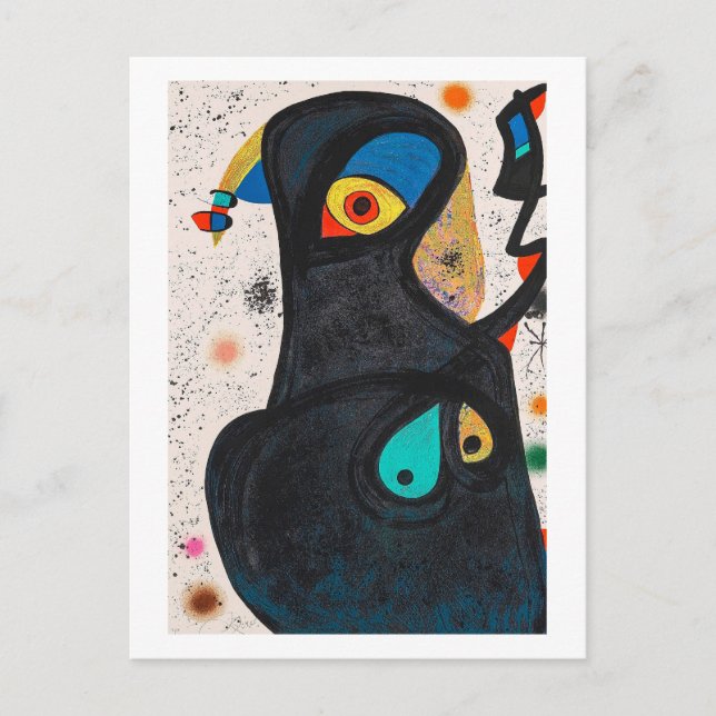 joan miro paintings art, abstract art postcard (Front)