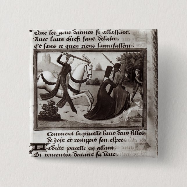Joan of Arc 2 Inch Square Button (Front)