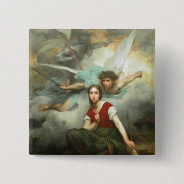 Joan of Arc 2 Inch Square Button (Front)