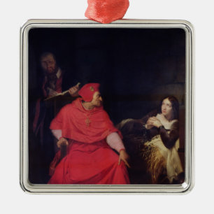 Joan of Arc and the Cardinal of Winchester Metal Ornament