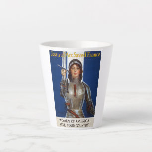 Joan of Arc French Heroine, Knight Maid of Orleans Latte Mug