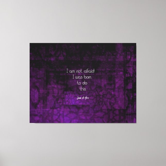 Joan of Arc Inspiring Quote About Fear Canvas Print (Front)