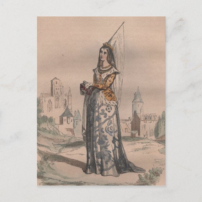 Joan of Arc Medieval French fashion costume Postcard (Front)