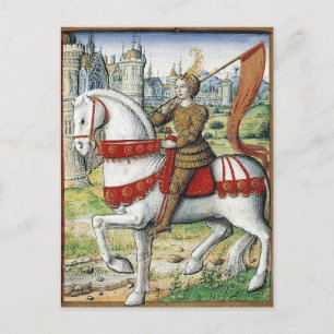 Joan of Arc on horseback Postcard