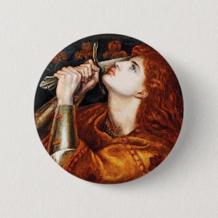 Joan of Arc painting by Dante Gabriel Rossetti  2 Inch Round Button