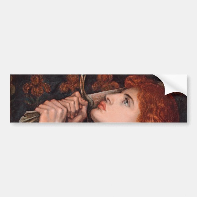 Joan of Arc (Portrait) (by Dante Gabriel Rossetti) Bumper Sticker (Front)