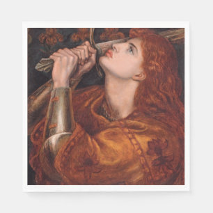 Joan of Arc (Portrait) (by Dante Gabriel Rossetti) Napkin