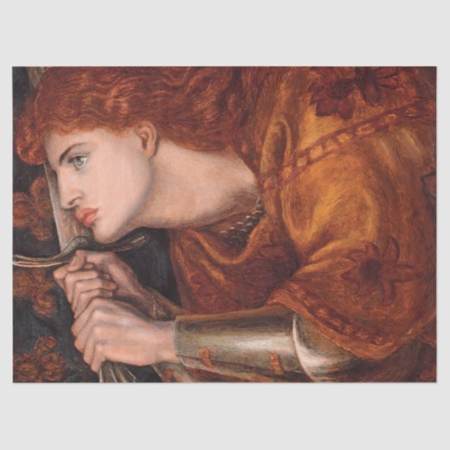 Joan of Arc (Portrait) (by Dante Gabriel Rossetti) Tissue Paper (Front)