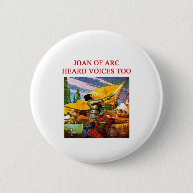 joan of arc voice psycho design 2 inch round button (Front)
