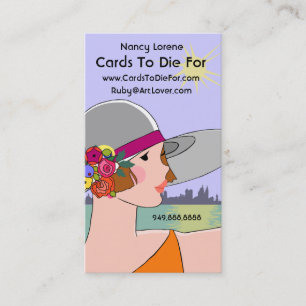 Joanne in Orange & Lavender - Business Cards