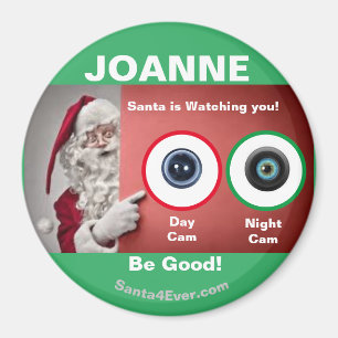 JOANNE Santa is Watching you! Day and Night Magnet