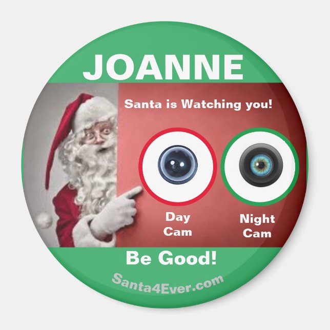 JOANNE Santa is Watching you! Day and Night Magnet (Front)