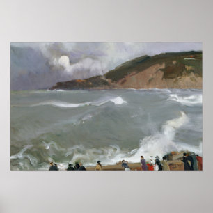 Joaquin Sorolla - Breakwater, San Sebastian Poster