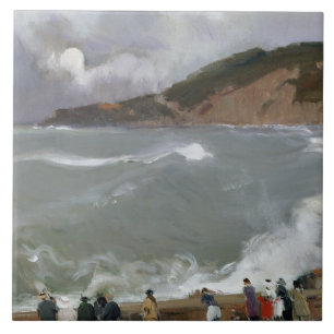 Joaquin Sorolla - Breakwater, San Sebastian Tile