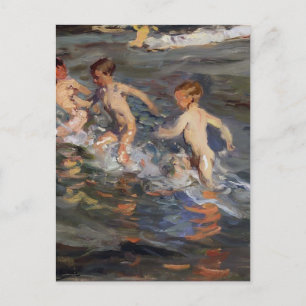 Joaquín Sorolla- Children at the beach Postcard