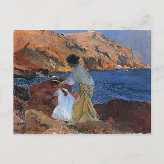 Joaquín Sorolla- Clotilde and Elena on the Rocks Postcard (Front)