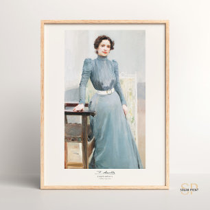 Joaquín Sorolla Clotilde in a grey dress Paintings Poster