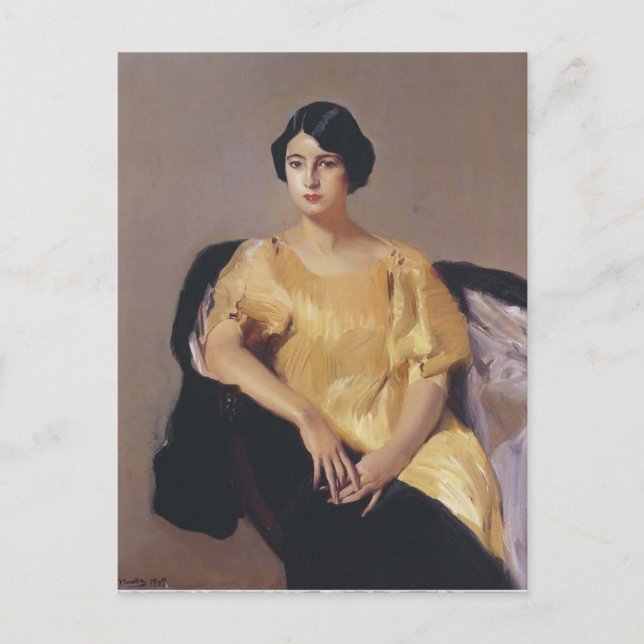 Joaquín Sorolla- Elena in a yellow tunic Postcard (Front)