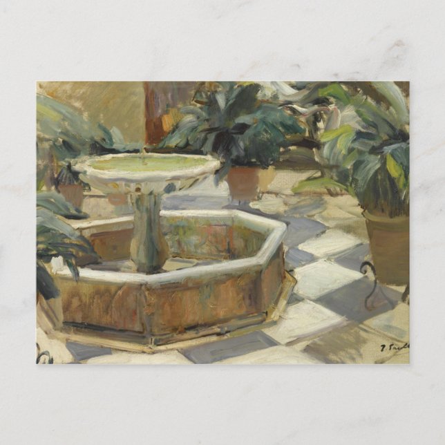 Joaquin Sorolla - Fountain in a courtyard Postcard (Front)