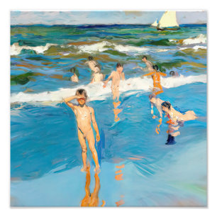 Joaquín Sorolla los niños en el mar playa Photo Print