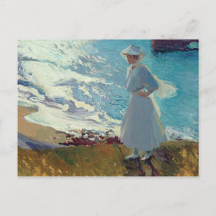 Joaquin Sorolla - Maria on the Beach at Biarritz Postcard