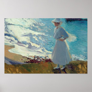 Joaquin Sorolla - Maria on the Beach at Biarritz Poster