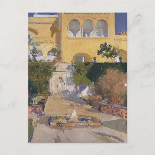 Joaquín Sorolla-Noon sun at the Alcázar of Seville Postcard (Front)