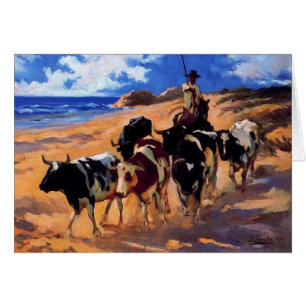 Joaquín Sorolla- Oxen at the Beach