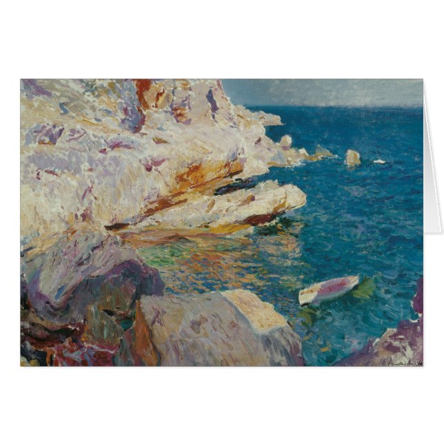 Joaquin Sorolla-Rocks of Javea and the White Boat (Front Horizontal)