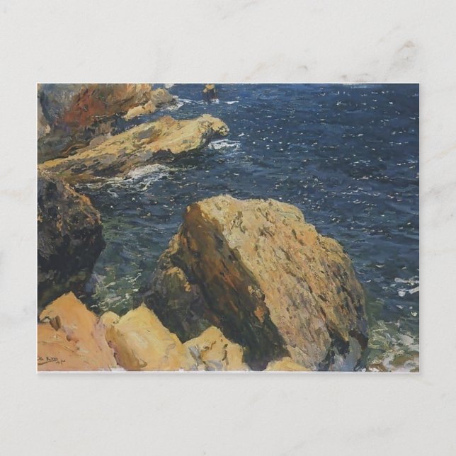 Joaquín Sorolla- Rocks of the Cape, Javea Postcard (Front)