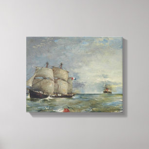 Joaquin Sorolla - Sailboats in the Sea Canvas Print