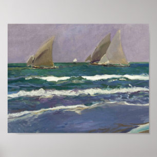 Joaquin Sorolla - Ship Sails in the Sea Poster