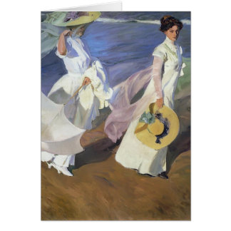 Joaquín Sorolla- Strolling along the Seashore