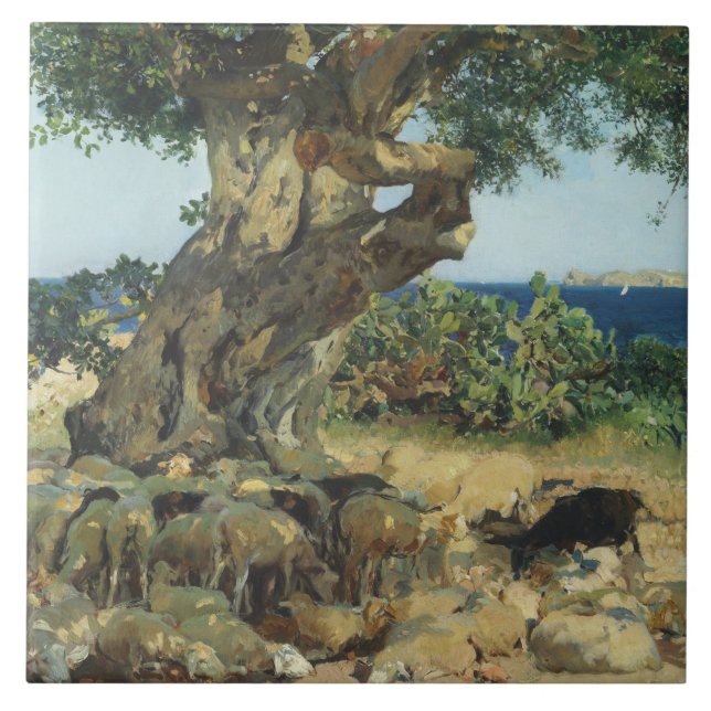 Joaquin Sorolla - The Carob Tree Tile (Front)