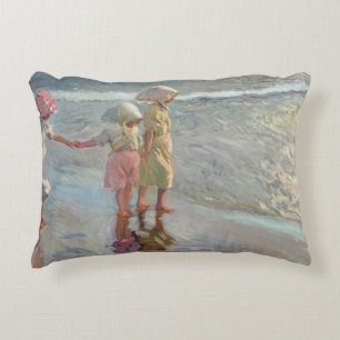 Joaquin Sorolla - The Three Sisters Decorative Pillow