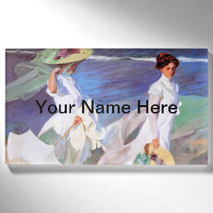 Joaquin Sorolla Women Walking Beach Name Tag