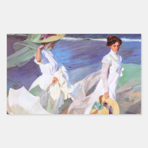 Joaquin Sorolla Women Walking Beach Sticker