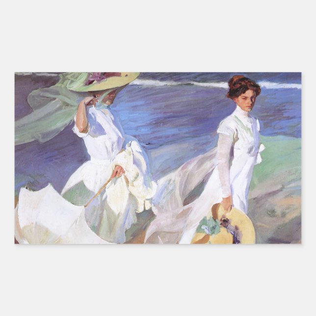 Joaquin Sorolla Women Walking Beach Sticker (Front)