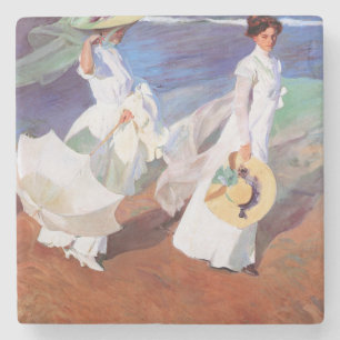 Joaquin Sorolla Women Walking Beach Stone Coaster