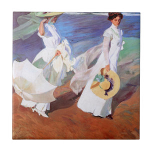 Joaquin Sorolla Women Walking Beach Tile