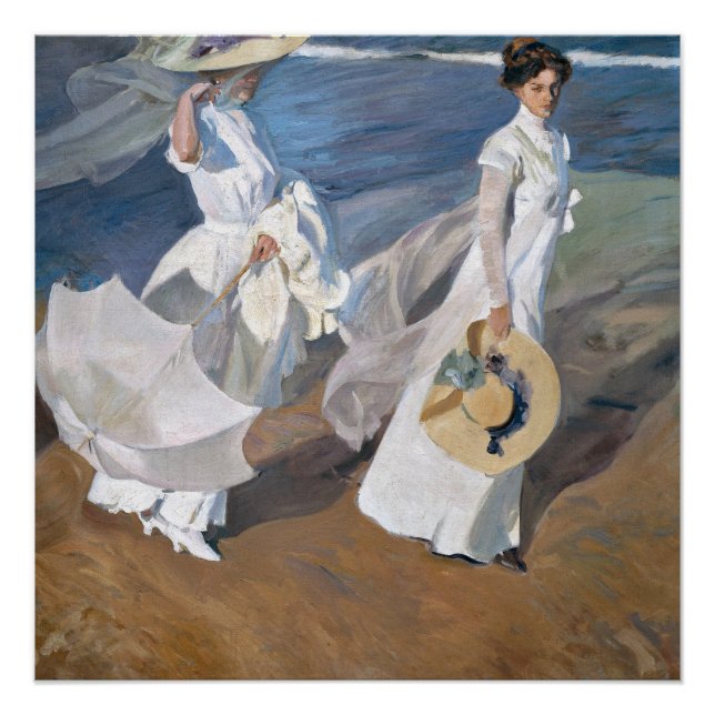 Joaquin Sorolla - Women Walking on the Beach Poster (Front)