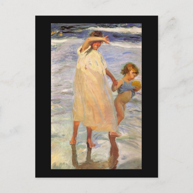 Joaquín Sorolla y Bastida 2 Sisters Postcard (Front)