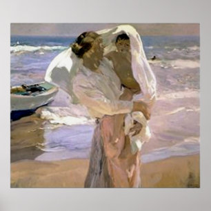 Joaquín Sorolla y Bastida After The Bath Poster
