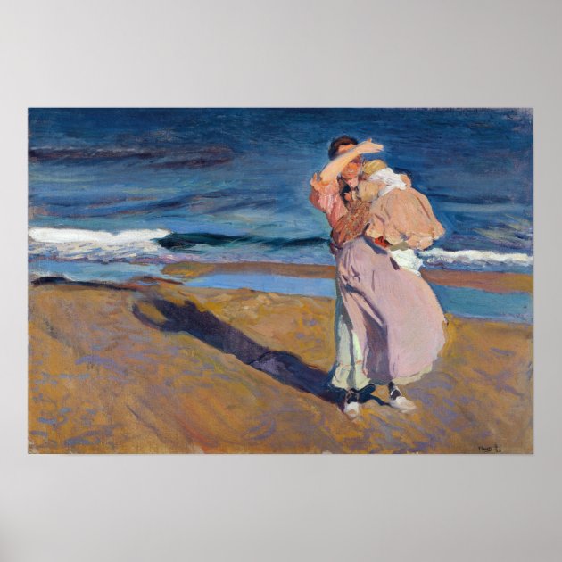 Joaquín Sorolla Y Bastida Fisherwomen With Her Son Poster | Zazzle