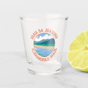 Joaquina Beach Brazil Travel Art Vintage Shot Glass